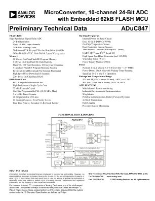 ADUC847 数据手册首页