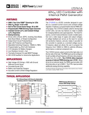 LT3761A datasheet cover page