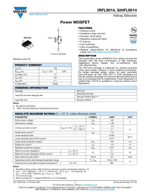 SIHFL901 datasheet cover page
