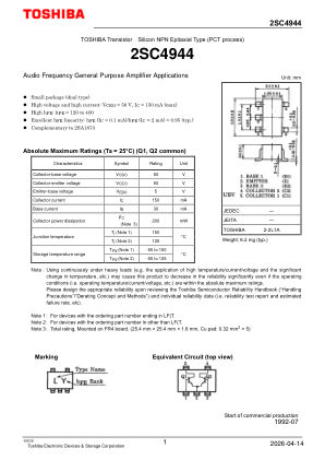 2SC4944 datasheet cover page