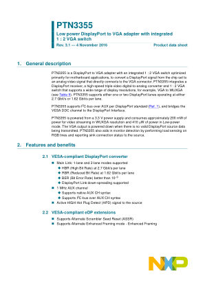 PTN3355 datasheet cover page