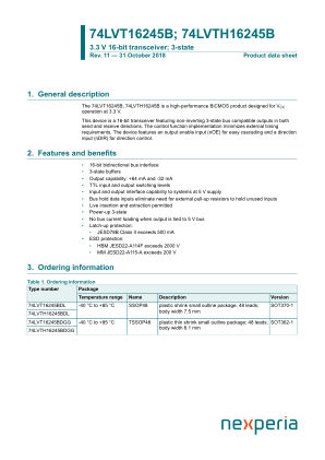 74LVTH16245BDGG datasheet cover page