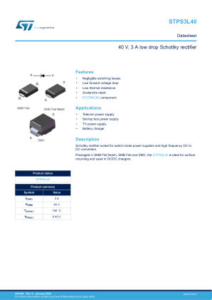 STPS3L40 数据手册首页