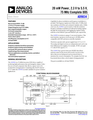AD9834 datasheet cover page