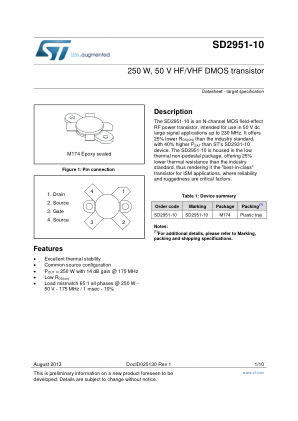 SD2951-10 datasheet cover page