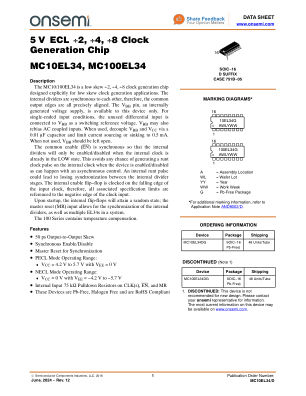MC10EL34 数据手册首页