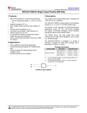 SN74LVC1G08-Q1 数据手册首页