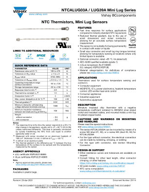 NTCALUG3 数据手册首页