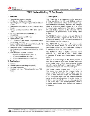 TCA9517A datasheet cover page