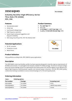 35SCGQ045 datasheet cover page