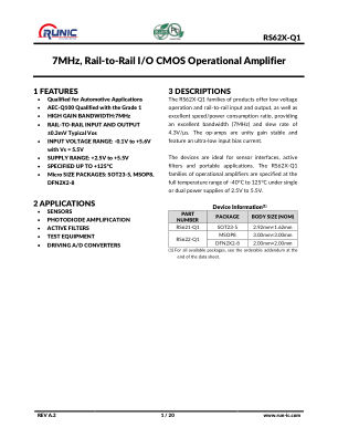 RS62X-Q1 datasheet cover page
