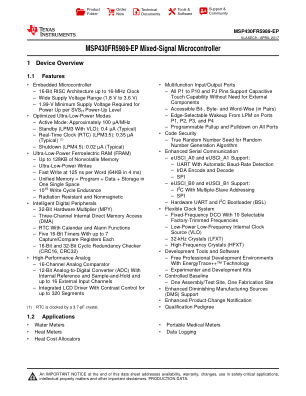 MSP430FR5989-EP 数据手册首页