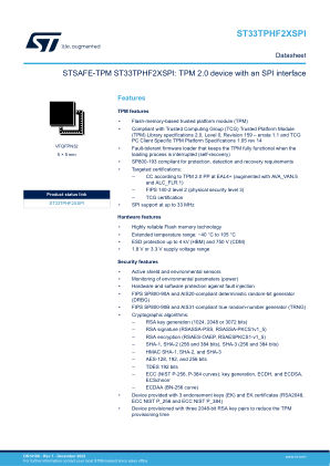 ST33TPHF2XSPI datasheet cover page