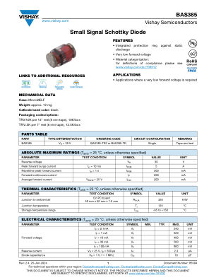 BAS385 datasheet cover page