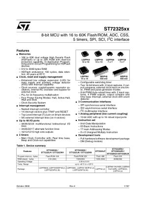 ST72325J6 datasheet cover page
