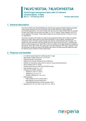 74LVC16373ADL datasheet cover page