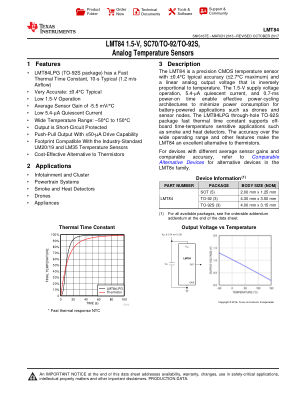 LMT84 datasheet cover page