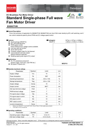 BD6967FVM datasheet cover page