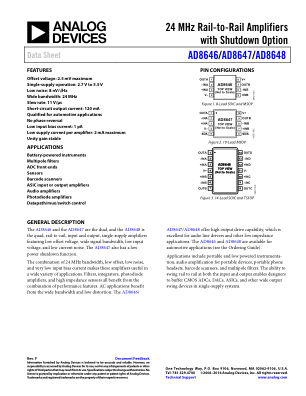 AD8646 数据手册首页