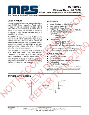 MP20049 datasheet cover page