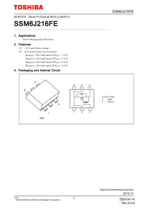 SSM6J216FE datasheet cover page