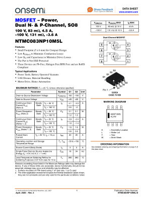 NTMC083NP10M5L 数据手册首页