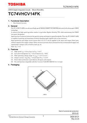 TC74VHCV14FK 数据手册首页