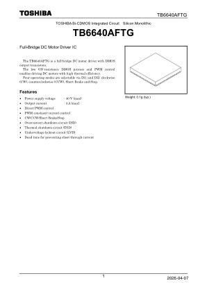 TB6640AFTG datasheet cover page