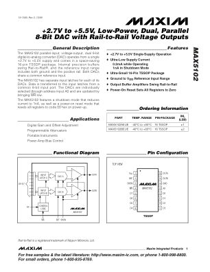 MAX5102 datasheet cover page