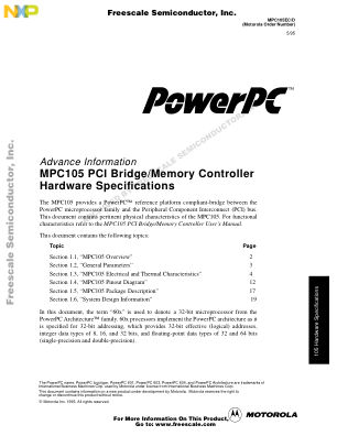 MPC105EC 数据手册首页