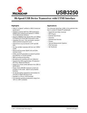 USB3250-ABZJ 数据手册首页