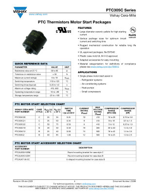 PTC305C datasheet cover page
