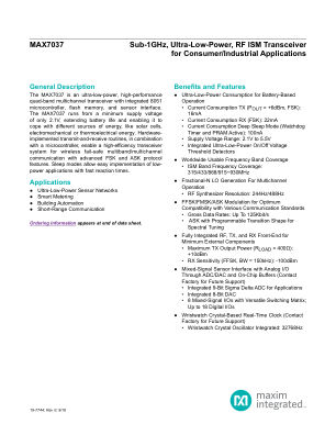MAX7037 datasheet cover page