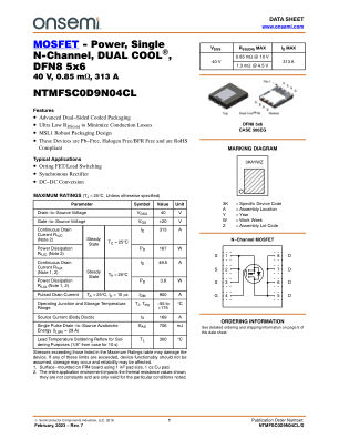 NTMFSC0D9N04CL 数据手册首页