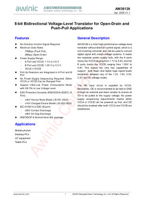AW39128 datasheet cover page