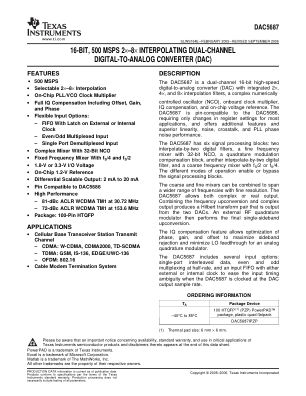 DAC5687 datasheet cover page