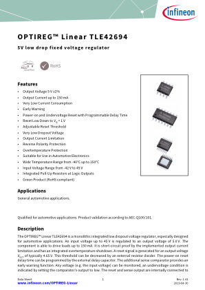TLE42694 datasheet cover page