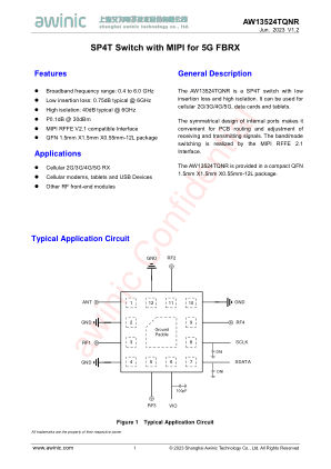 AW13524TQNR datasheet cover page