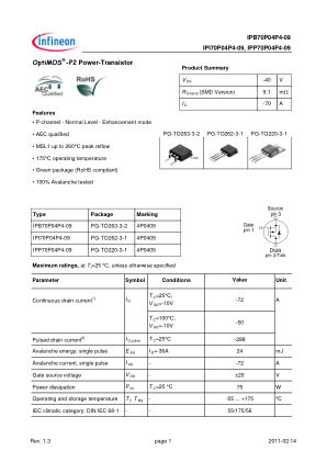 IPP-B-I70P04P4-09 datasheet cover page