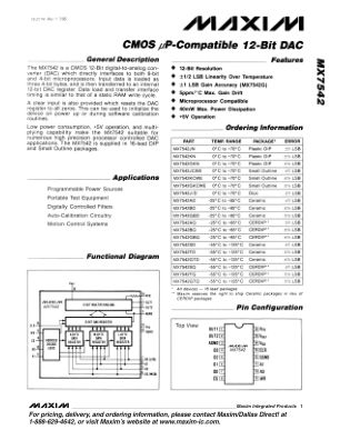 MX7542 datasheet cover page