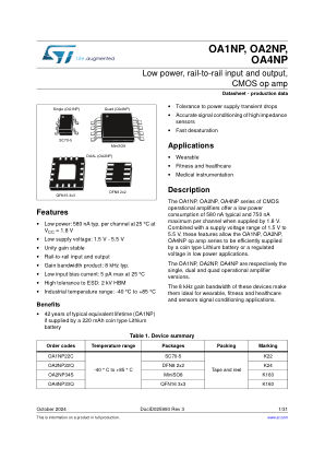 OA1NP 数据手册首页