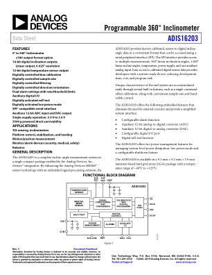 ADIS16203 数据手册首页