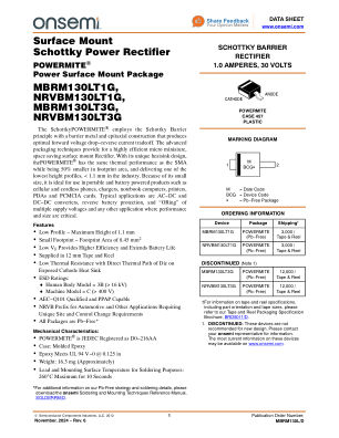 MBRM130L datasheet cover page