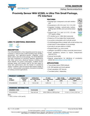 VCNL36829UM datasheet cover page