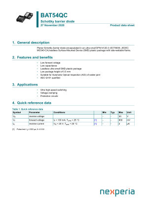BAT54QCZ datasheet cover page