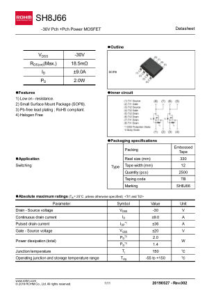 SH8J66 datasheet cover page