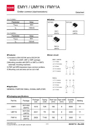 UMY1N datasheet cover page