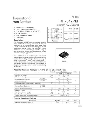 IRF7317 datasheet cover page