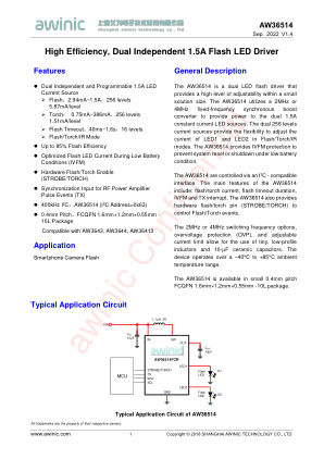 AW36514 datasheet cover page
