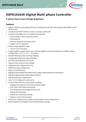 XDPE19283E-0000 datasheet cover page